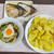 バドミントン混合ダブルス！ ぶりの塩焼き♪ 小松菜と油揚げの落とし卵煮♪ バターさつま芋♪