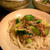 サバ納豆キュウリうどん。ひっぱりうどん。