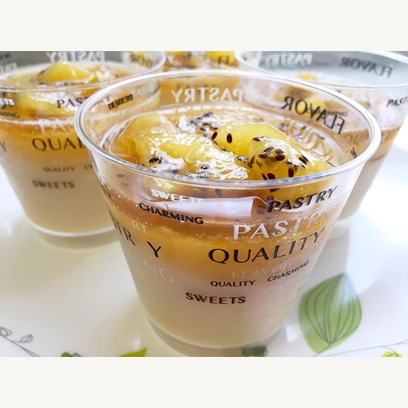 レンジでチンするだけでOK！！とろける牛乳プリンのキウイシロップ添え