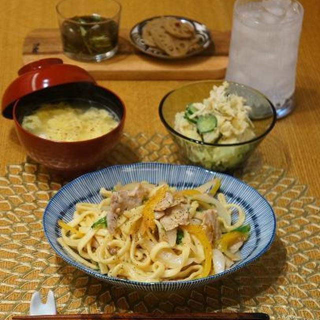 豚肉の塩麹和風パスタ