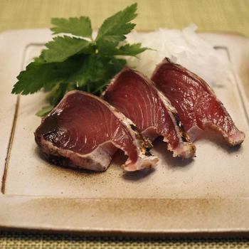 鰹のたたきととり白菜