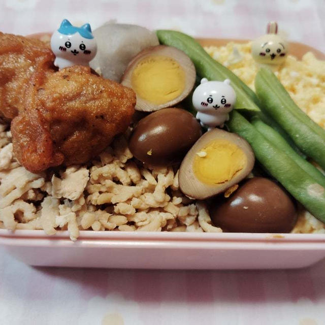 生姜そぼろとたまごそぼろのお弁当【のっけ弁当】  #節約弁当