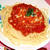 ミートソーススパゲティー＆サーモンサラダ