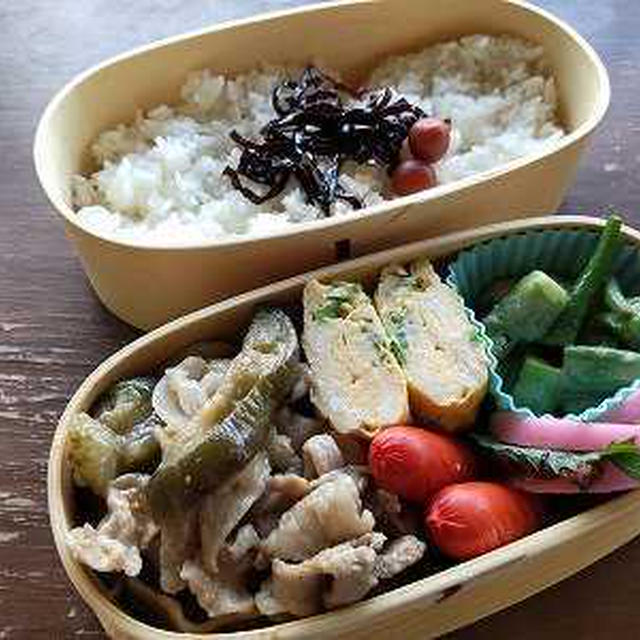 茄子と豚肉の味噌炒め弁当