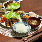 こってりうまうま！10分で出来るおかず【牛巻き厚揚げの味噌照り焼き】と50代夫婦の晩ごはん