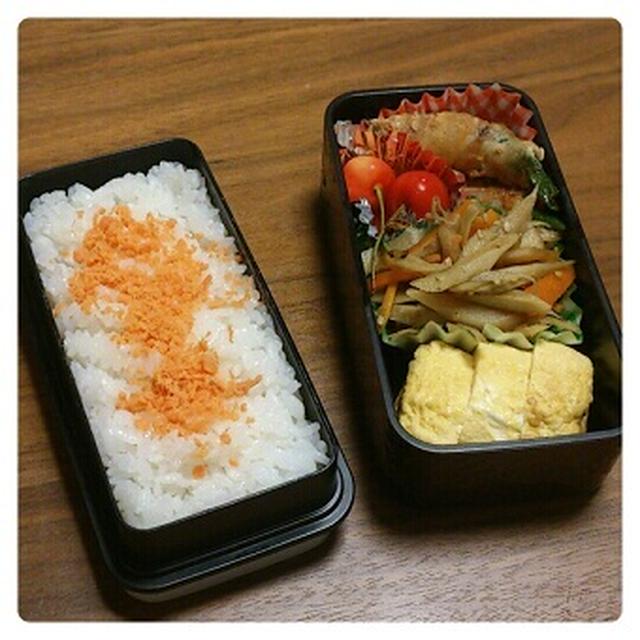今週のお弁当〜きんぴらごぼう、アスパラのミートソース炒め〜