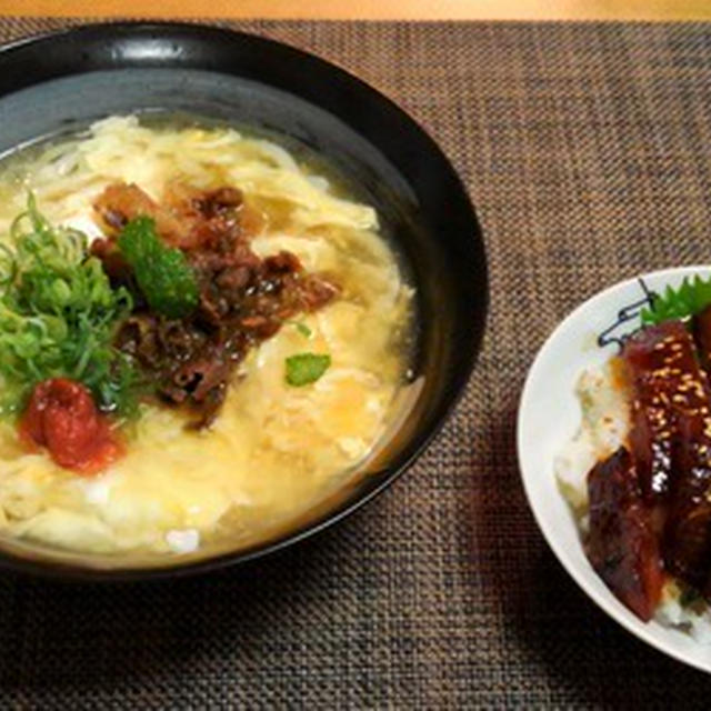 麺つゆ間違ってW炭水化物でたまご減らして・・・鶏卵うどん♪・・♪