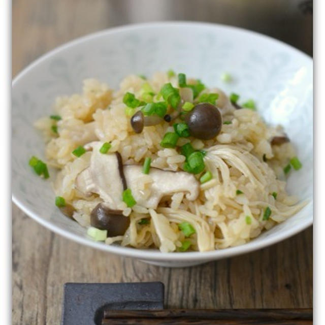 秋のご飯！きのこの炊き込みご飯