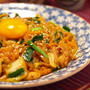 マロニーと鶏皮のキムチ炒め　