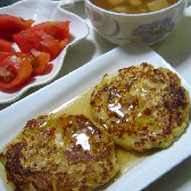 豆腐とササミのハンバーグ・蟹味スープ