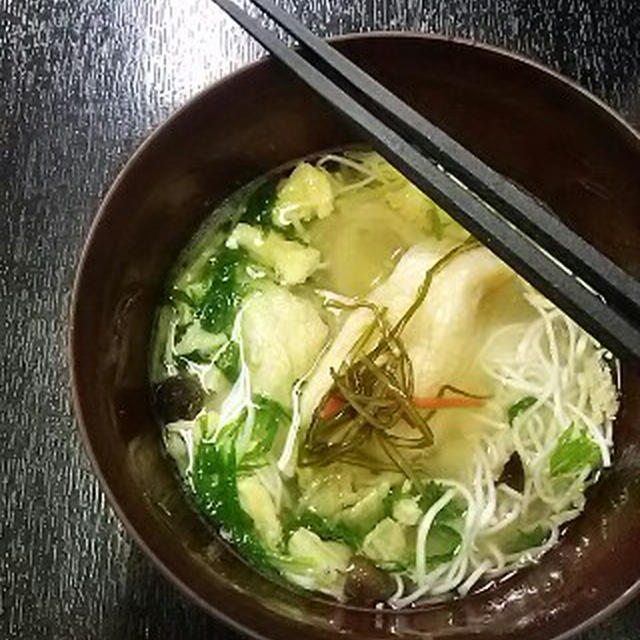 炒め白菜漬けのっけ にゅうめん