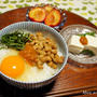 醤油麹de焼きうどん　おまけに納豆入りTKGｗ