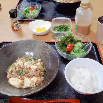 １０月１３日（金）：麻婆豆腐の晩ごはん