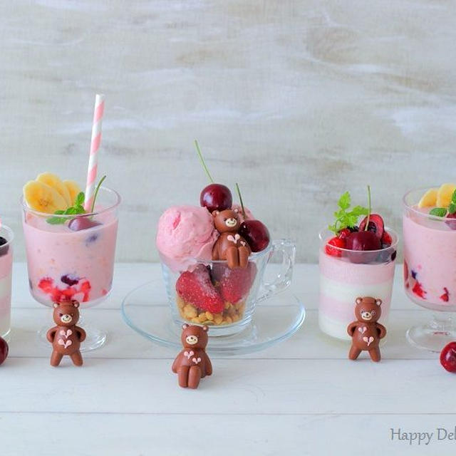 ストロベリーチョコで可愛いアイス♪