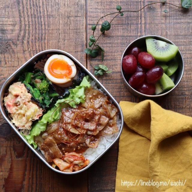息子の＊焼肉丼弁当♡【#お弁当#焼肉#のっけ弁】