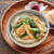 たけのことスナップえんどうの卵あんかけうどん