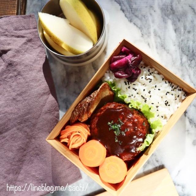 息子の＊チーズインハンバーグ弁当♡【#お弁当#ハンバーグ】