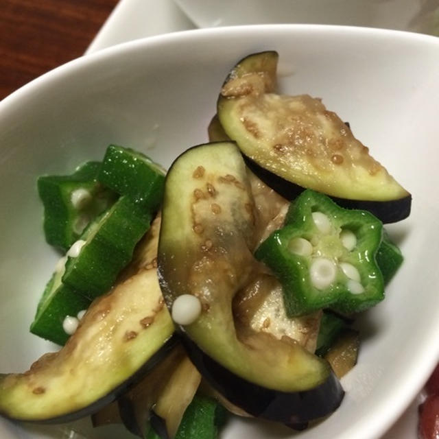 オクラとなす。。入り野菜プレート。