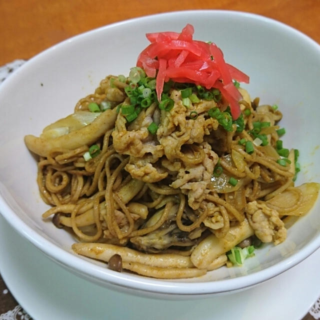 【完全なる無の境地料理】焼きカレー蕎麦&蕎麦茶漬け