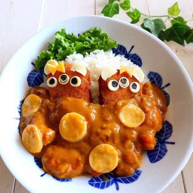 デコカレー＊くまちゃんカツ添え