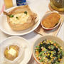 パスタグラタン＆じゃがバター＆残り物
