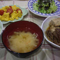 すき煮とﾚﾀｽ海苔ｻﾗﾀﾞ