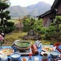 山を眺めながら鍋焼きうどん（笑）