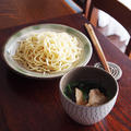 茹で鶏の・・簡単つけ麺＆アンナミラーズのチーズケーキ♪