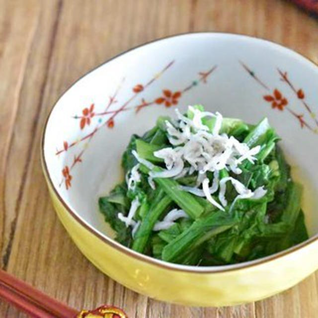 【春菊レシピ】レンジ調理でらくらく簡単！！春菊とちりめんじゃこのお浸しの作り方