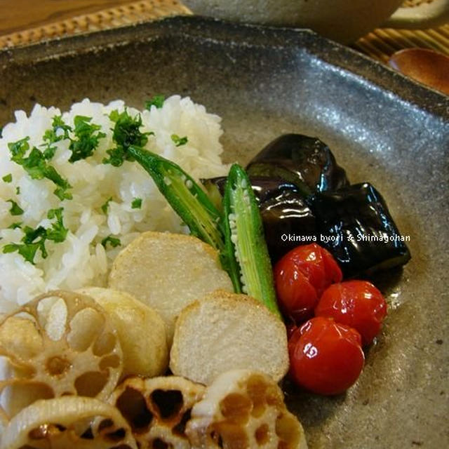 素揚げ野菜のスープカレー　☆　中秋の名月♪