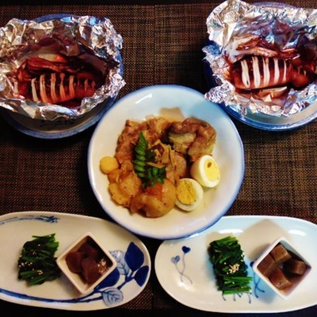 お肉と魚貝なんですが地味やわ☆いかぽっぽ塩麹ホイル焼き♪☆♪☆♪