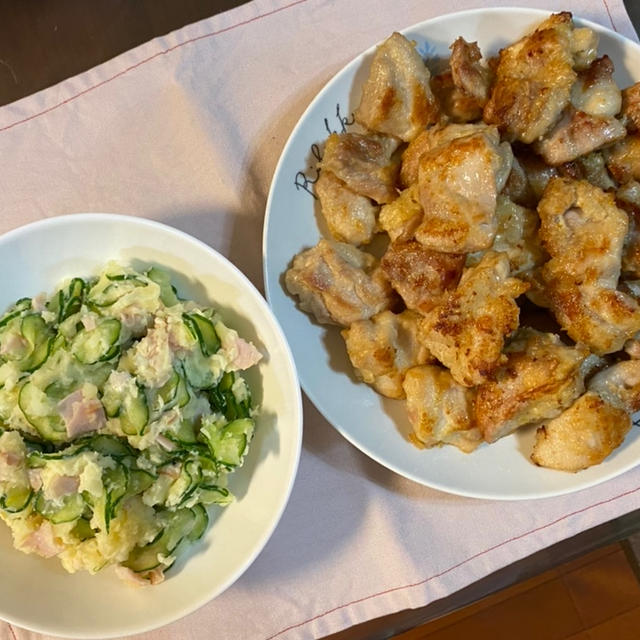 鶏もも肉の唐揚げ♪ ポテトサラダ♪