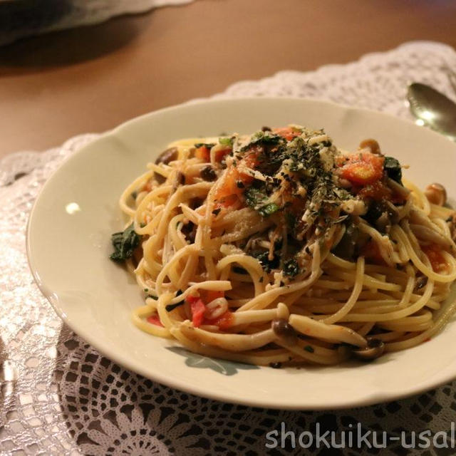 夜食☆キノコたっぷりパスタ