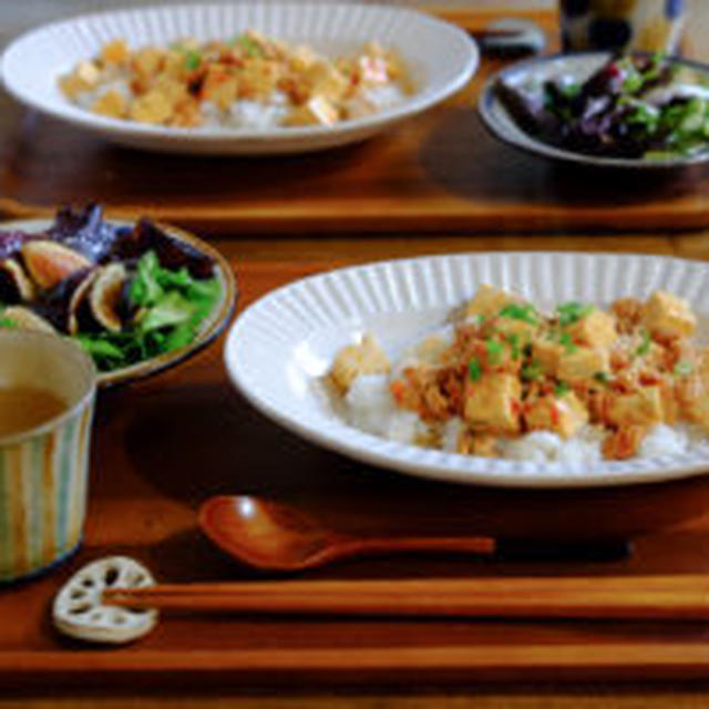 【レシピ】辛党さんの、四川風麻婆豆腐。それからいちじくシーズン限定のサラダ♪