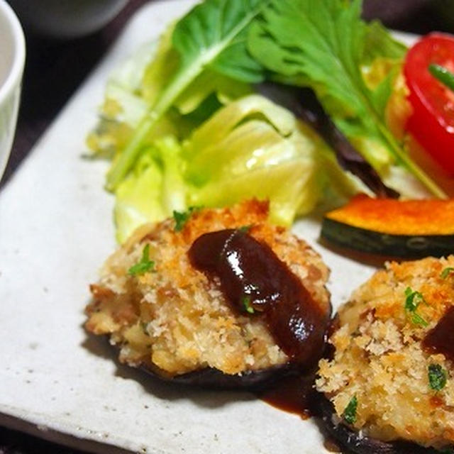 焼きコロッケＯＮ椎茸　　揚げないのでヘルシー簡単！