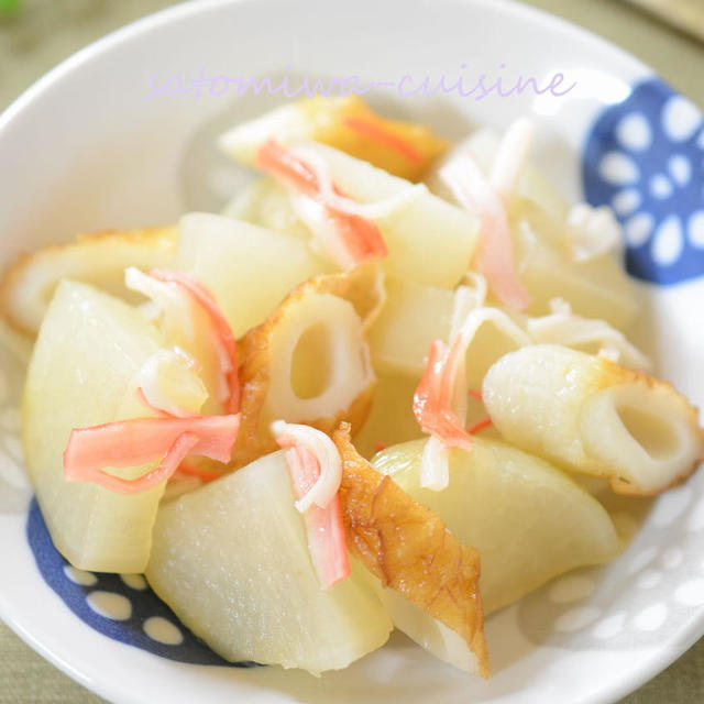 【大根と竹輪とカニカマの白だし煮】とろっと柔らか！味しみ美味しい煮るだけおかず☆