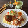 お花プレート＊ミートソースパスタとスムージーで朝ごはん＊