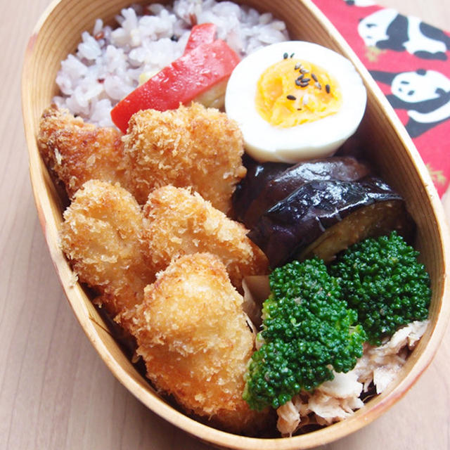 ささみのマヨネーズフライで男子学生弁当