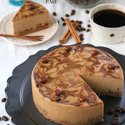 混ぜて焼くだけ簡単♪なめらかコーヒーナッツニューヨークチーズケーキ♪