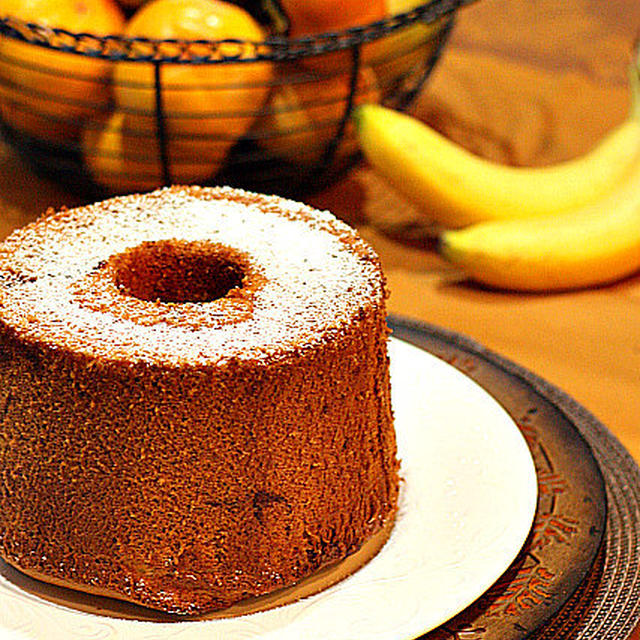 Banana Chocolate Marble Chiffon Cake