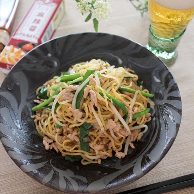 ビールが進んじゃう、アジアンな麻辣焼きそば