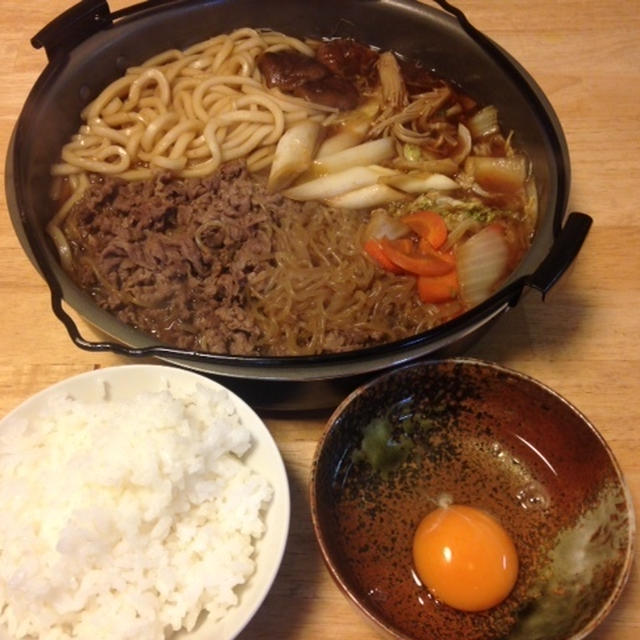 昨夜は牛すきうどんなど～