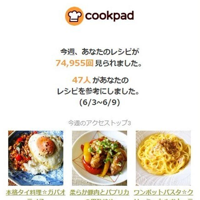 クックパッドさんの週間レポート