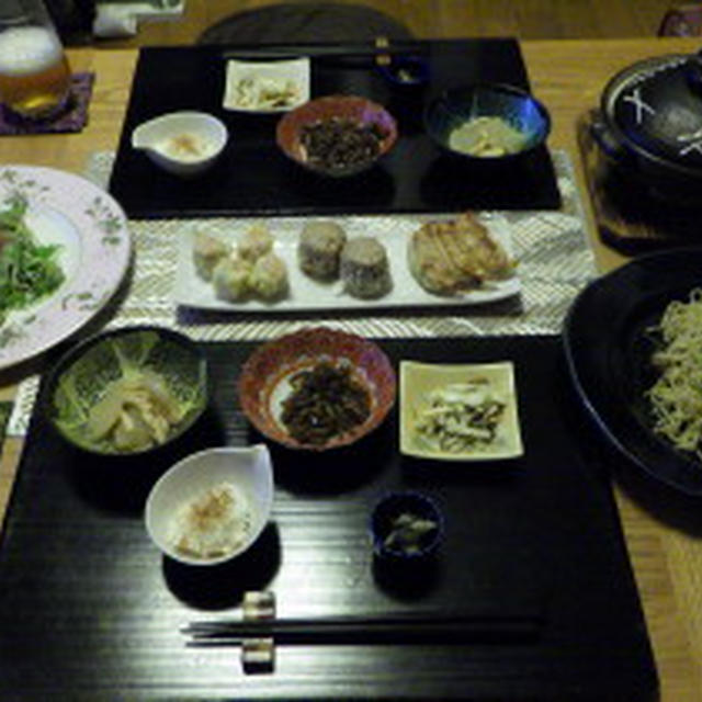 4/23の晩ごはん　塩焼きそばと５５１の色々ともつ煮豆腐で・・・居酒屋さんっぽく