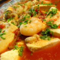 えびと豆腐のチリトマ煮のレシピ