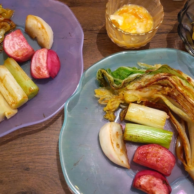 【白菜と柿とカブ】やすまるのスパイスだしと野菜のための生ソースでディナー！