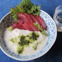 塩麹で締めたマグロのやまかけ　　7・14・2012