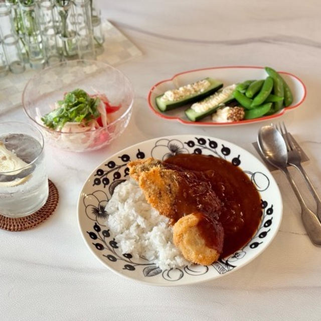 きのこフライカレーの1人ごはん