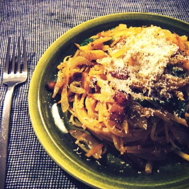 じゃがいもとたまねぎのスパゲティ