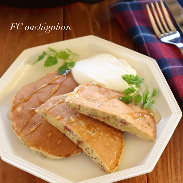LODGE ラウンドパンで♪りんごと紅茶のパンケーキ